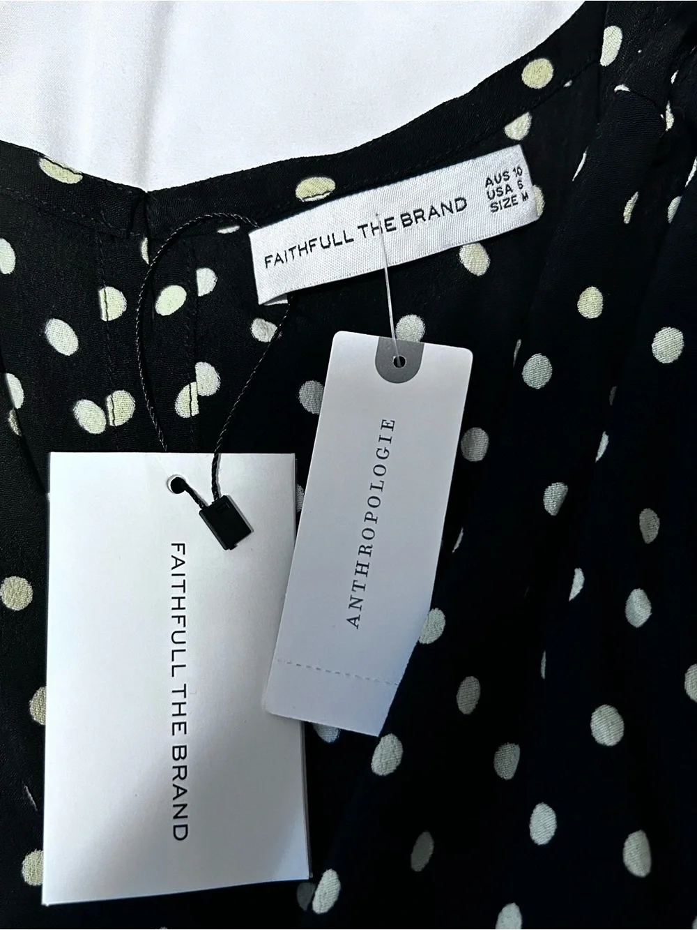 Anthropologie Black Polka Dot Wrap Jumpsuit NWT - Picture 6 of 9